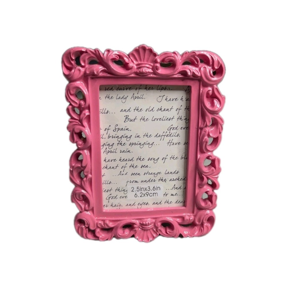 Michaels Melodies & Lace Ornate Baroque Pink Picture Frame - Small Tabletop